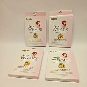 Spa Life Face Wraps Masks Avocado & Vitamin E Facial Therapy Set of 4 New in Box